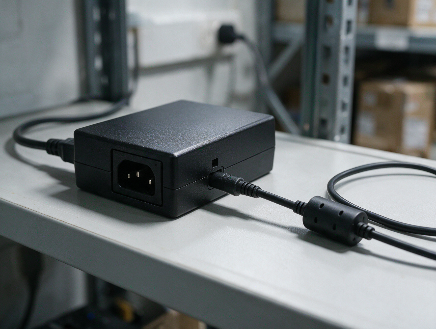 Complete electrical chain of a Zebra RFD40 charging post in a technical room